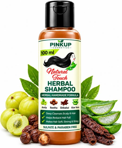 pinkup Natural Touch Herbal Hair Care , Herbal Shampoo 100ml + Hair Booster Oil(100 ml)