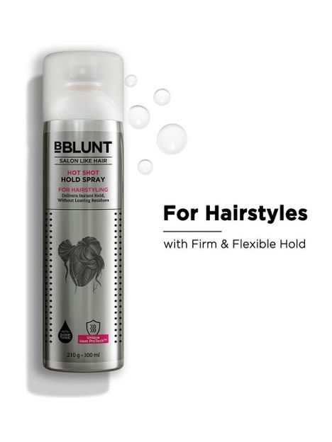 BBlunt Hot Shot Hold Spray for Instant & Firm Hold - 300 ml Hair Spray(300 ml)