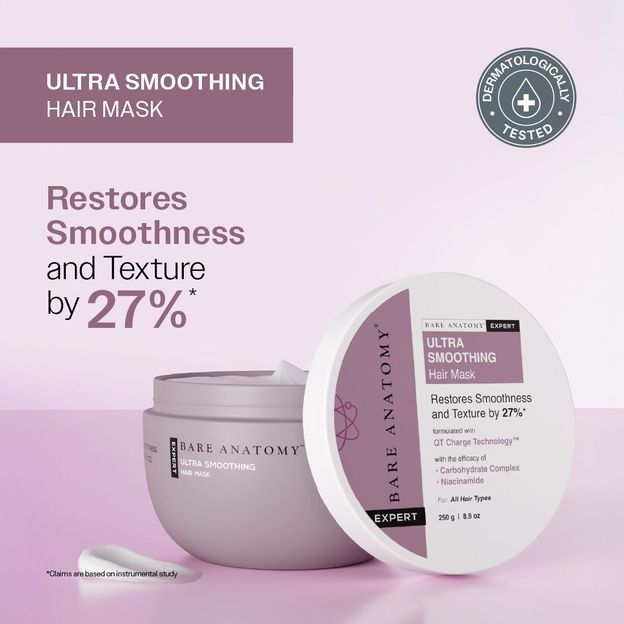BARE ANATOMY Ultra Smoothing Hair Mask | Smoothens Hair | For Dry & Frizzy Hair(250 g)