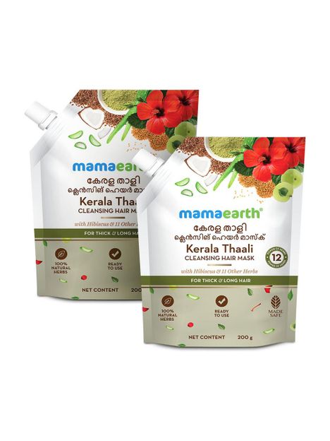 Mamaearth Kerala Thaali Cleansing Hair Mask with Hibiscus, Shikakai, Amla, Flaxseed(400 g)
