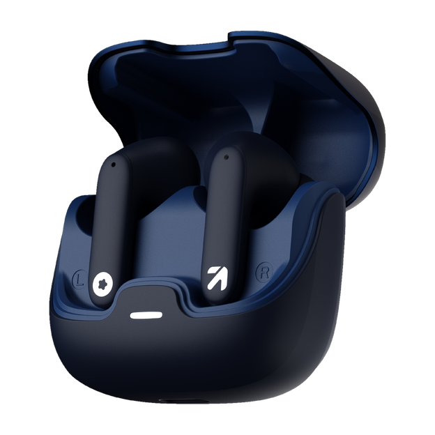 GOBOULT Z40 with ENC Mic, 60Hr Battery, Metal Finish, Low Latency, 5.3v Bluetooth(Blue, True Wireless)