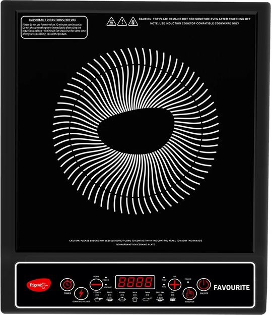 Pigeon 1800 W Induction Cooktop Push Button(Black, Favourite)