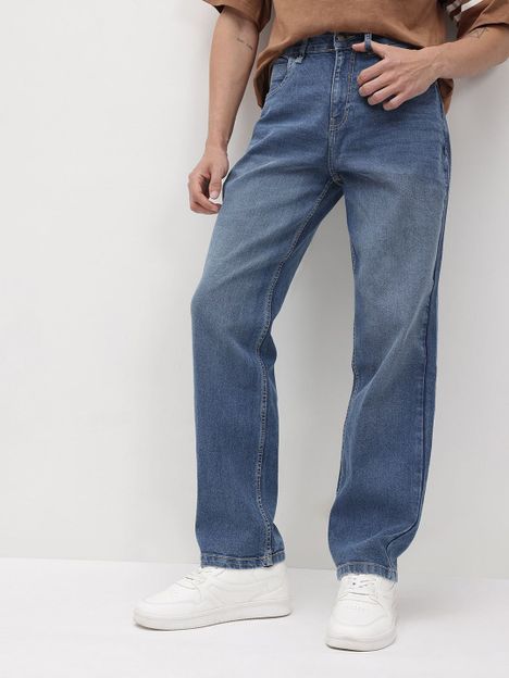Roadster Straight Fit Men Dark Blue Jeans