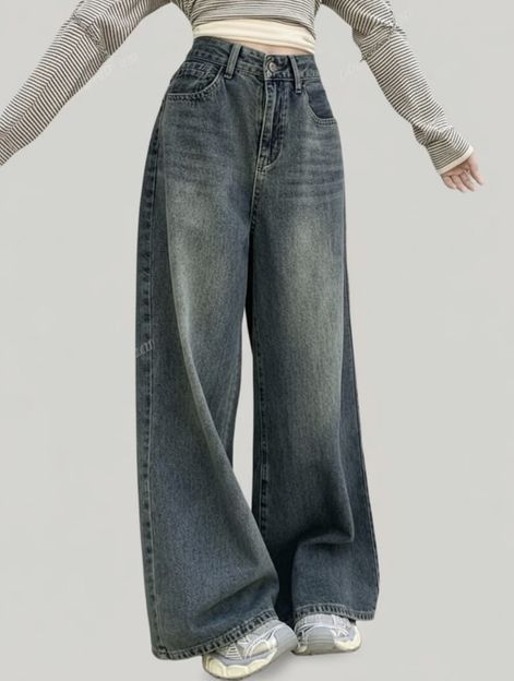 H&H Wide Leg Women Blue Jeans