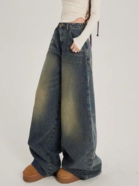 KOTTY Baggy Fit Women Green Jeans