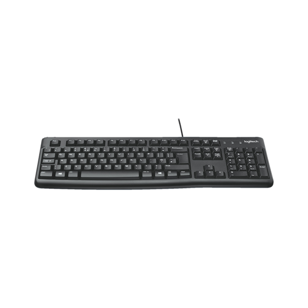Logitech K120 / Full-Size, Spill-Resistant, Curved Space Bar Wired USB Standard Desktop Keyboard Compatible with Desktop, Laptop, Mac with Full-Size Layout, Spill-Resistant Design, Low-Profile Keys, Curved Space Bar, Adjustable Tilt Legs…