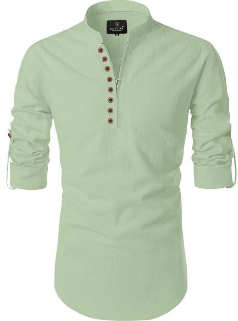 Nofilter Men Solid Straight Kurta(Light Green)