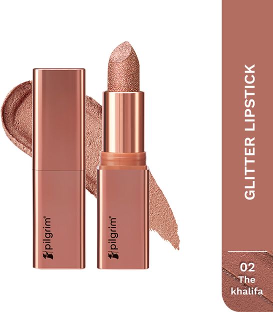 Pilgrim Glitter Lipstick Luxurious 3-D Glitter Formula With Matte Finish(The Khalifa-02, 4.2 g)