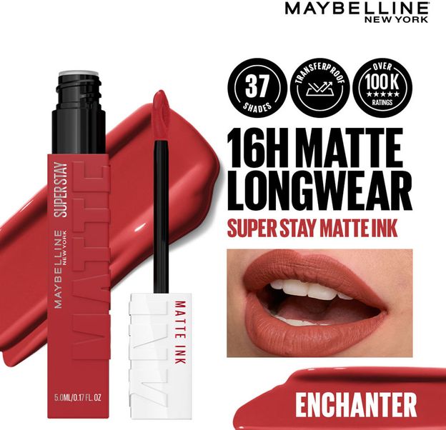 MAYBELLINE NEW YORK Superstay Matte Ink Liquid Lipstick | Transfer Proof | Waterproof |16 hr Wear(Enchanter, 5 ml)
