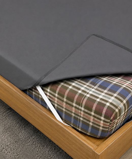 Craftzilla King Size Elastic Strap Polyster Breathable, Stretchable, Waterproof Mattress Cover(190 cm x 183 cm, Grey)