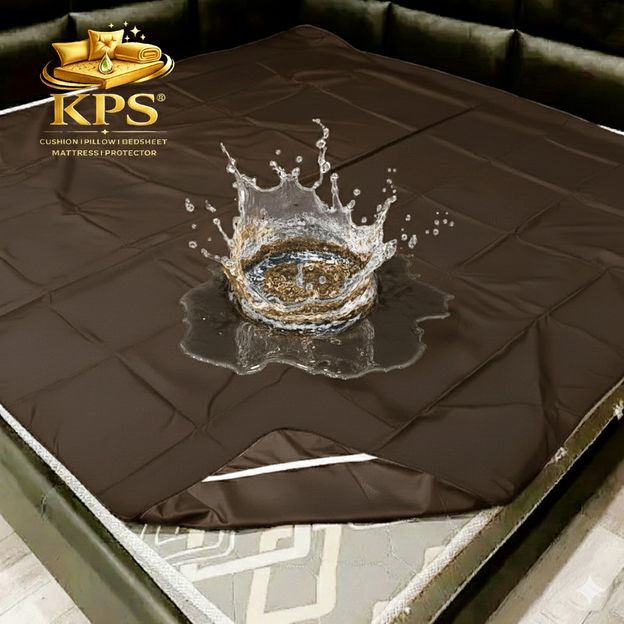 KPS King Size Elastic Strap Polycotton Breathable, Stretchable, Waterproof Mattress Cover(190 cm x 183 cm, Brown)