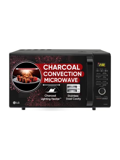 LG 28 L Healthy Heart Recipes, Diet Fry and 360 Motorised Rotisserie for crispy and tasty bar-be-que recipes, Charcoal Convection Microwave Oven(MJ2887BIUM, Black)