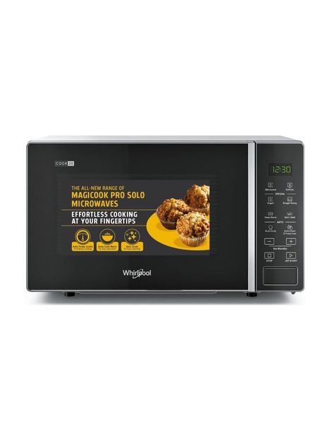 Whirlpool 20 L 18 Auto Cook Recipes, Feather Touch Membrane Solo Microwave Oven(MAGICOOK PRO 20SE black, Black)