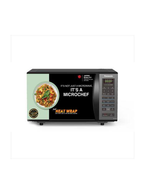 Panasonic 23 L 360 degree Heat Wrap, stainless steel cavity, Express Cooking, Magic Grill Convection Microwave Oven(NN-CT353BFDG, Black Mirror)