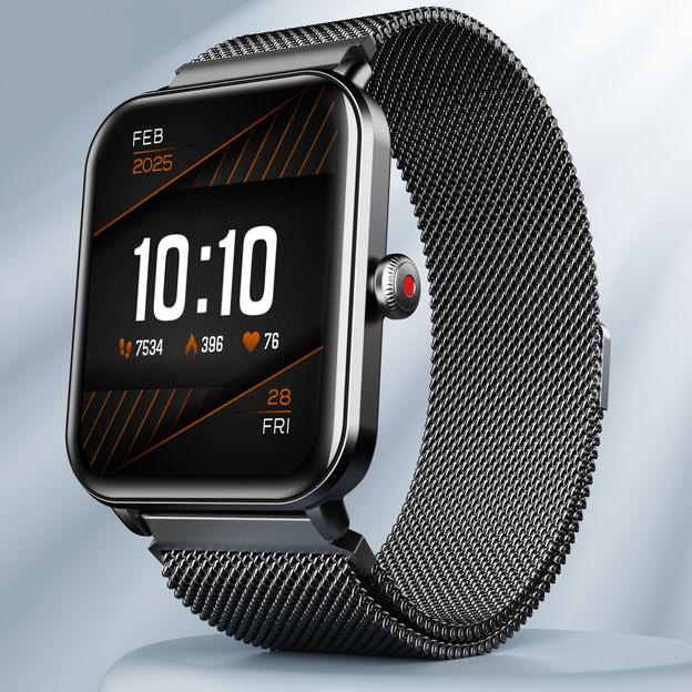 boAt Wave Fury Smartwatch(Metal Grey Strap, Free Size)