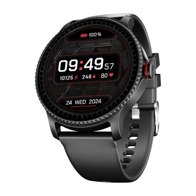boAt Lunar Discovery Emergency SOS, 1.39" (3.53cm) HD Display & BT Calling Smartwatch Smartwatch(Active Black Strap, Free Size)