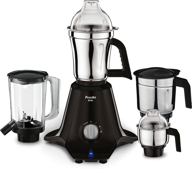 Preethi Boltz 1000 W Mixer Grinder(MG288 | 4 Jars | Powerful Grinding for Chutney, Masala & Batter | Black)