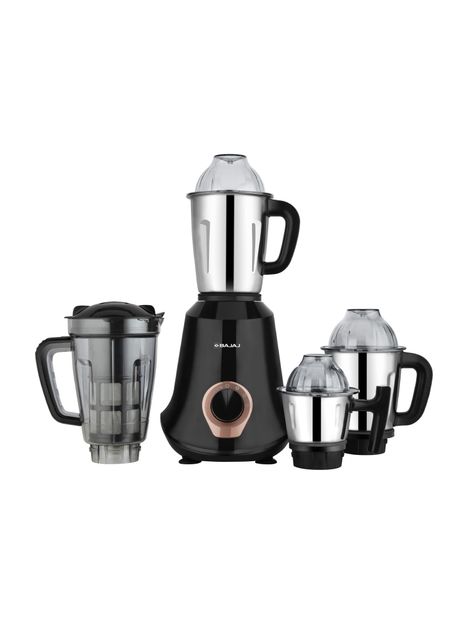 BAJAJ Military 1000 W Mixer Grinder(MILITARY SERIES Glamore 4 JAR 1000W JET BLACK (410626) | 4 Jars | Black)