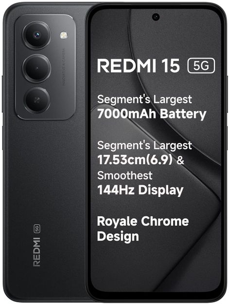 REDMI 15 5G (Midnight Black, 256 GB)(8 GB RAM)