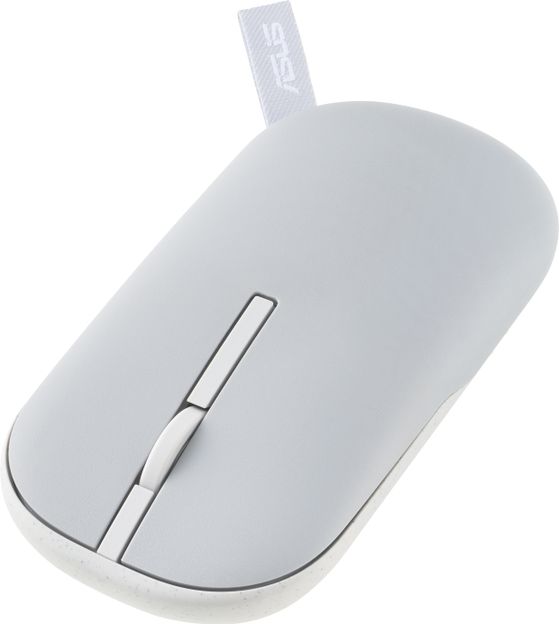 ASUS MD100 Marshmallow Wireless Ambidextrous Optical Mouse with Upto 1600 DPI Adjustable Sensitivity, Silent Click Switches, Dual-Mode Connectivity, Concealed Carrying Strap, Antimicrobial Guard Protection(Grey)