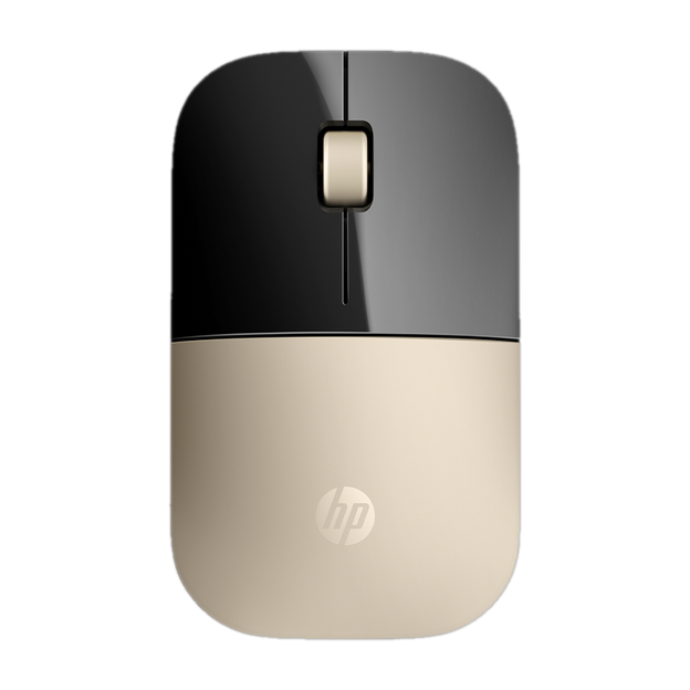 HP Z3700 /Slim form with USB receiver,16 month battery life, 1200DPI Ambidextrous Optical Mouse With Bluetooth(2.4GHz Wireless, Gold, Black)