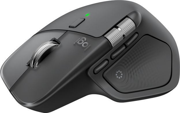 Logitech MX Master 4 Right Handed Optical Mouse with MagSpeed Electromagnetic Scrolling, Thumb Scroll Wheel, Haptic Sense Panel, Multi-Device Flow Connectivity, Type-C Fast Charging(2.4GHz Wireless, Bluetooth, Graphite)