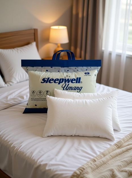 Sleepwell Microfibre Sleeping Pillow Pack of 2 Solid Umang Pillow Set || Comfort And Support Pillow(White)