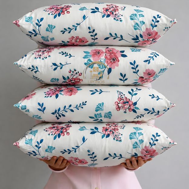 LIPONOS Microfibre Sleeping Pillow Pack of 4 Floral Premium(Multicolor)