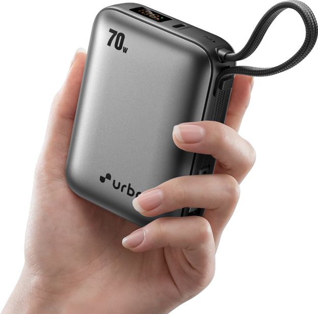 URBN 20000 mAh 70 W Nano Pocket Size Power Bank(Grey, Lithium, Fast Charging, Power Delivery 3.0, Quick Charge 3.0 for Mobile, Laptop, Tablet, Earbuds, Smartwatch)