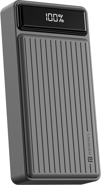 Portronics 20000 mAh 22.5 W Compact Power Bank(Grey, Lithium Polymer, Fast Charging for Mobile, Tablet, Speaker, Earbuds)