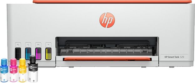 HP Smart All In One 529 Multi-function Color Ink Tank Printer with Voice Activated Printing Google Assistant and Alexa (Color Page Cost: 0.2 Rs. | Black Page Cost: 0.1 Rs. | Borderless Printing) Print, Copy & Scan, Up to 12 IPM Mono / 5…