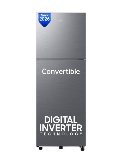 Samsung 236 L Frost Free Double Door 3 Star Refrigerator with Convertible, Digital Inverter, 2026 Model(REFINED INOX, RT40H28U3THL)