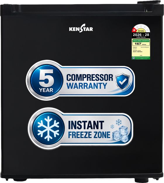 Kenstar 45 L Direct Cool Single Door 1 Star Refrigerator(Black, 46VD1KS26F0.(BK))