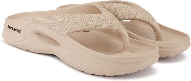 BERSACHE Men Flip Flops(Beige , 9)