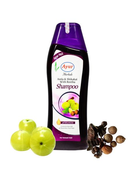 AYUR HERBALS Amla & Shikakai Shampoo with Reetha I Best for Hair Fall I(500 ml)