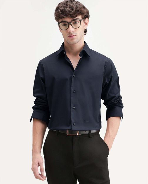 RARE RABBIT Men Solid Casual Dark Blue Shirt
