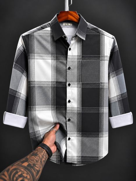 Nofilter Men Checkered Casual Black Shirt