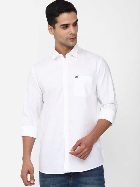 PETER ENGLAND Men Solid Casual White Shirt