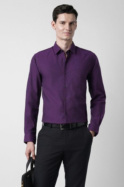 PETER ENGLAND Men Solid Formal Purple Shirt