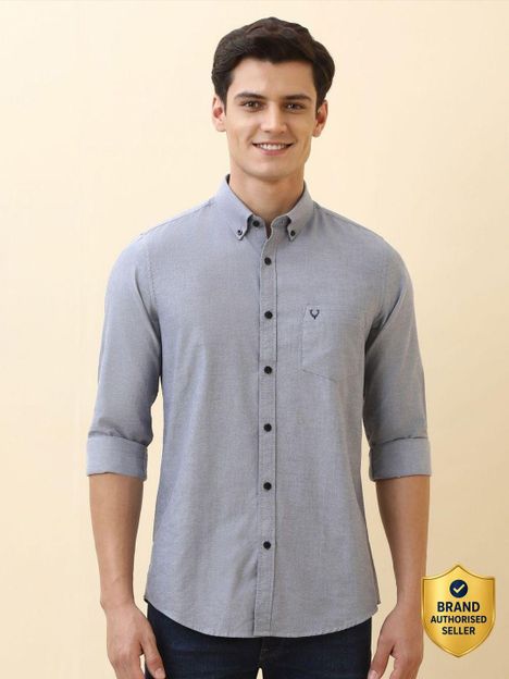 Allen Solly Men Solid Casual Grey Shirt