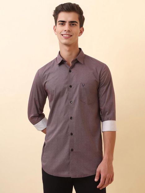 Allen Solly Men Printed Casual Maroon Shirt