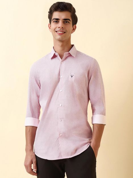 Allen Solly Men Printed Casual Pink Shirt