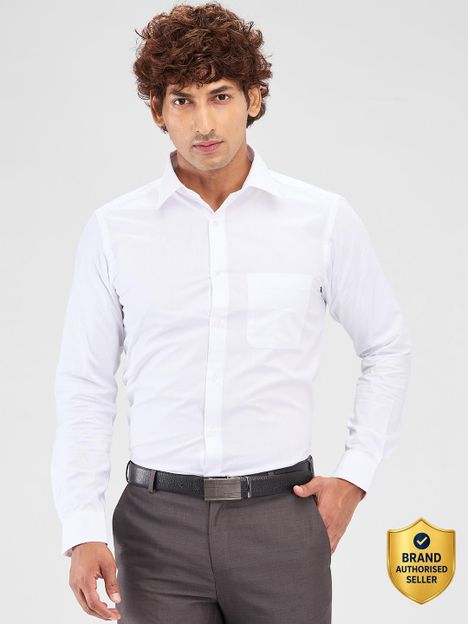 Raymond Men Solid Formal White Shirt