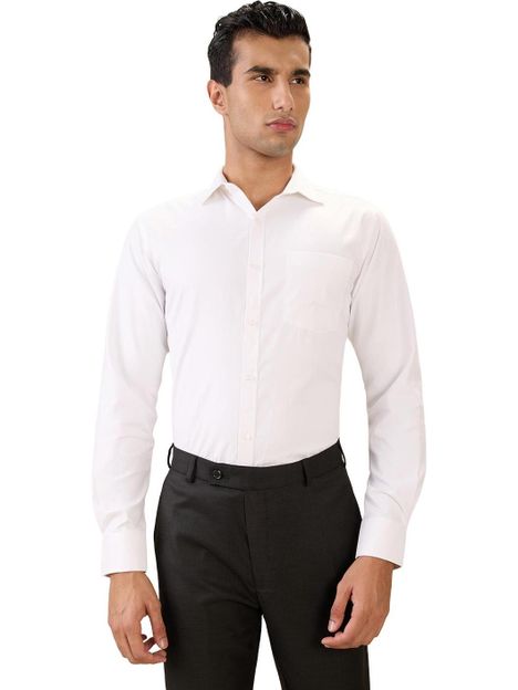 PARK AVENUE Men Solid Formal White Shirt