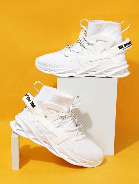 RapidBox High Tops Sneakers For Men(White , 9)