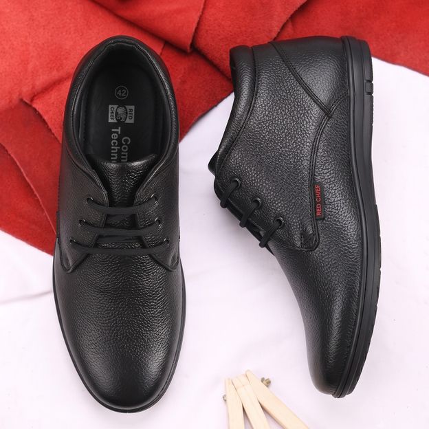 RED CHIEF Genuine Leather Formal Derby Shoes for Men Black RC3467 001 Derby For Men(Black , 6)