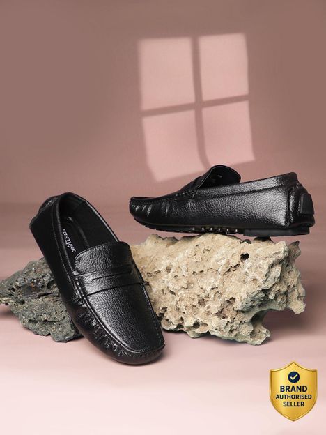 LIBERTY Fortune CLASSIK-2E Casual Slip-on Shoes With EVA Sole | Comfortable Office Wear Loafers For Men(Black , 8)
