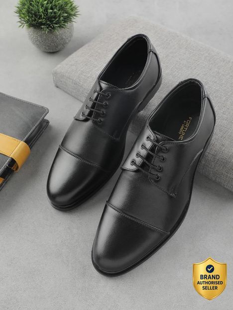 LIBERTY Fortune HML-13E Formal Lacing Shoes With PU Sole | Lightweight and Comfortable Oxford For Men(Black , 6)