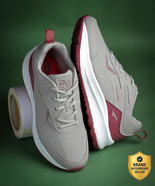 asian Sneakers,Gym,Sports,Casual,Walking,Stylish Destiny-02 Sneakers For Women(Grey, Maroon , 8)