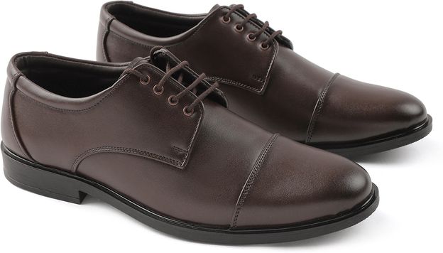 LIBERTY Fortune HML-13E Formal Lacing Shoes With PU Sole | Lightweight and Comfortable Oxford For Men(Brown , 6)